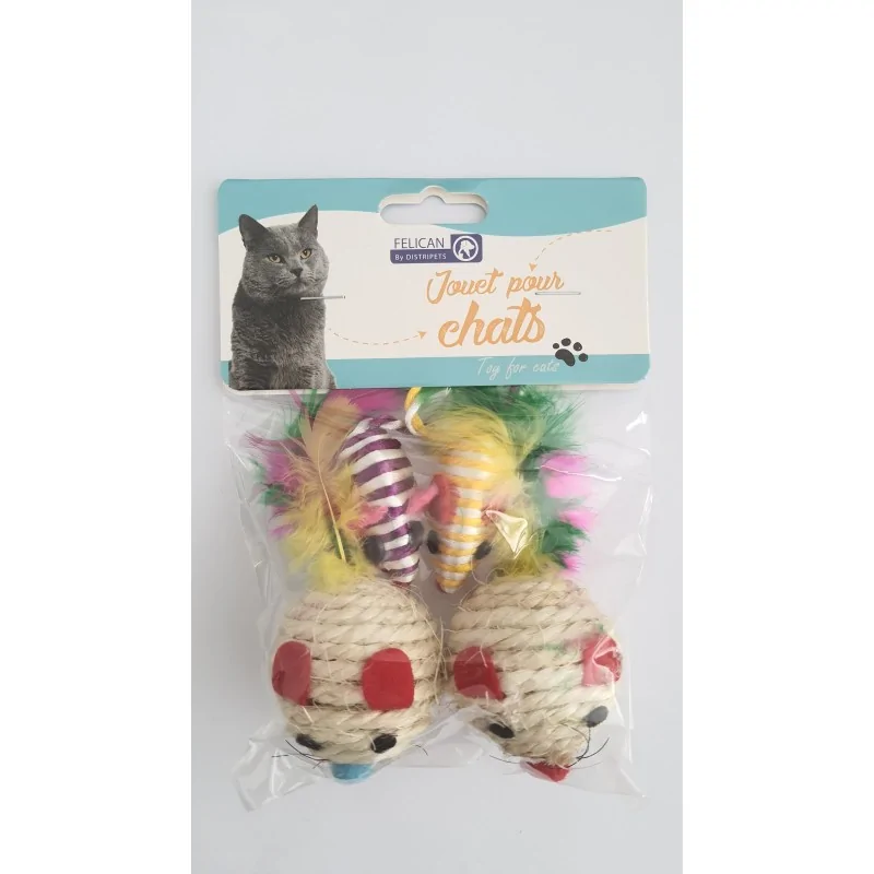 Jouet Forme Souris en Corde 4 PCS 6cm Felican - 1