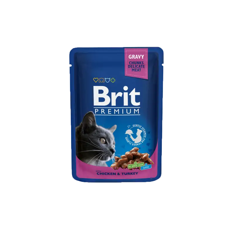 Pochons Brit Premium au Poulet et Dinde 100g