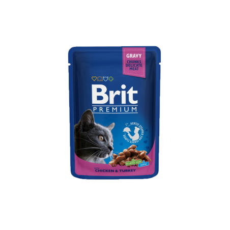 Pochons Brit Premium au Poulet et Dinde 100g