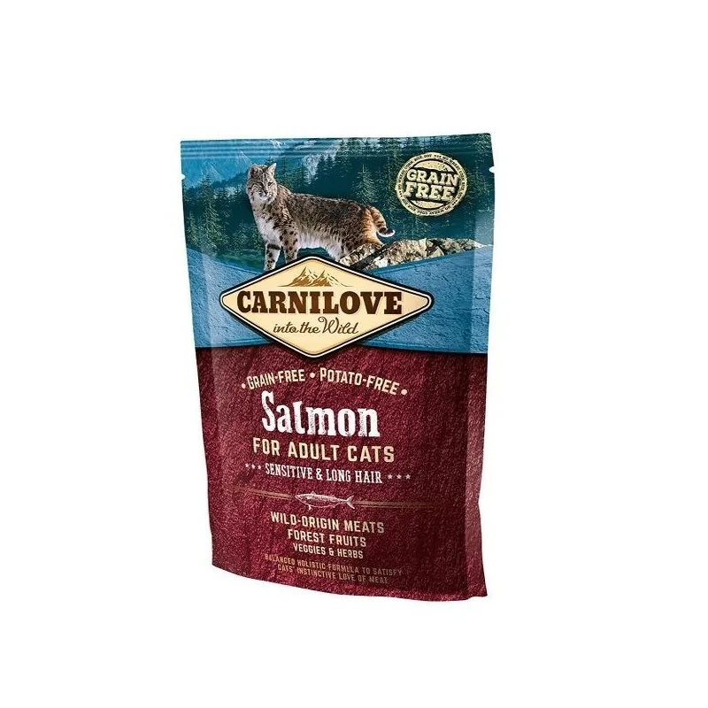 CARNILOVE CHAT SAUMON POILS LONG 400GR CARNILOVE CHAT SAUMON POILS LONG 400GR