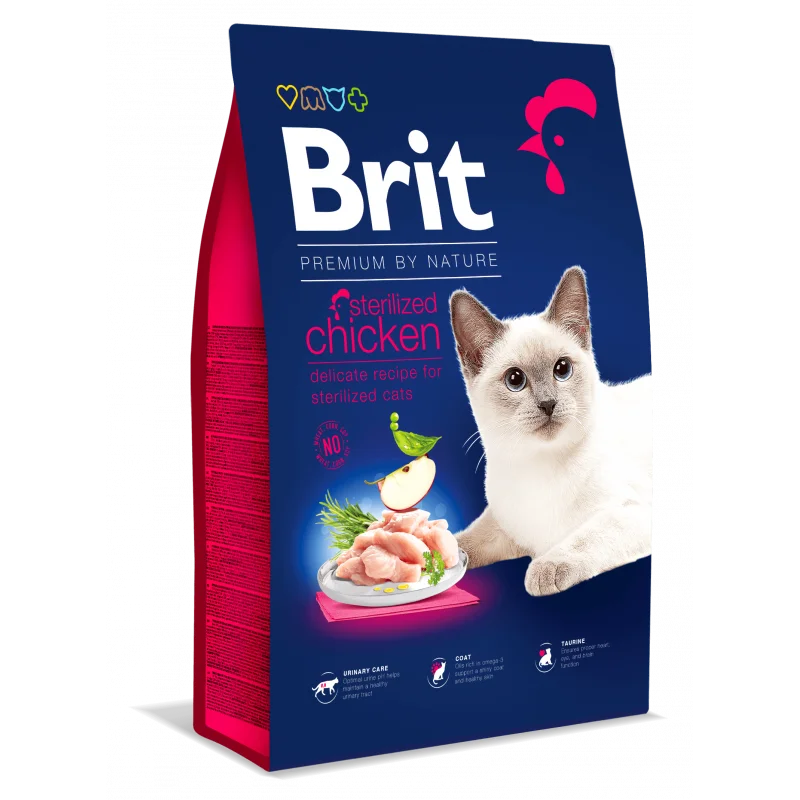Brit Premium By Nature au Poulet pour chat Stérilisé 8kg