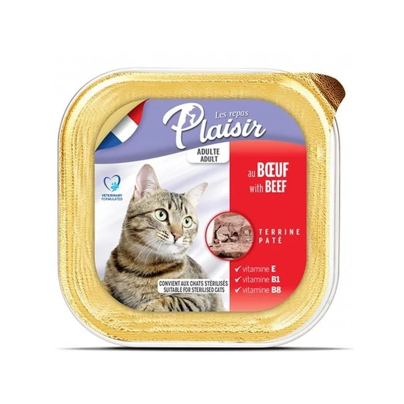 Barquettes Plaisir Chat Adult au Boeuf 100gr