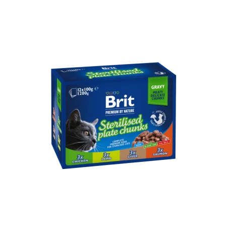 Brit Premium by Nature STERILISED PLATE CHUNKS (12*100 gr)