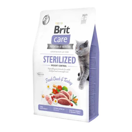 Brit Care Sans Céréales Contrôle du Poids Pour Chat Stérilisé 2 KG