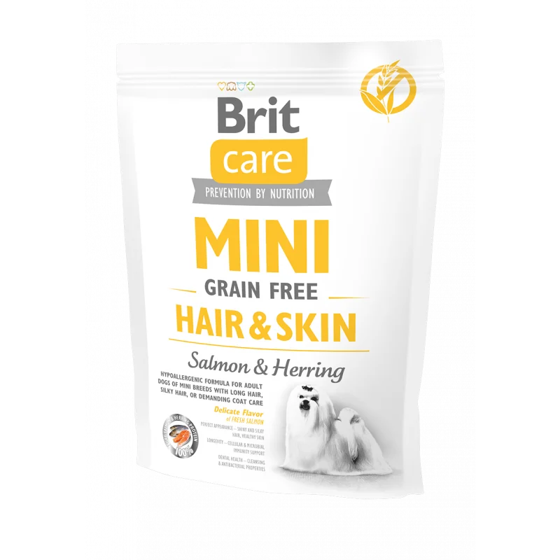 Croquettes Brit Care Mini Hair&Skin Sans Céréales 400kg