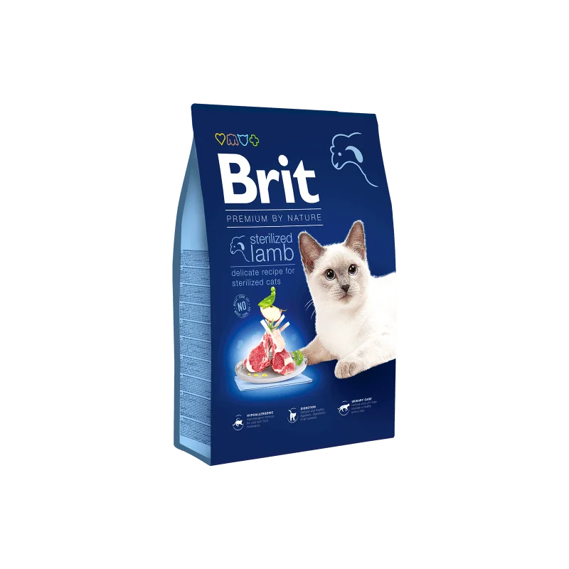 Brit Premium by Nature chat stérilisé agneau 8 Kg