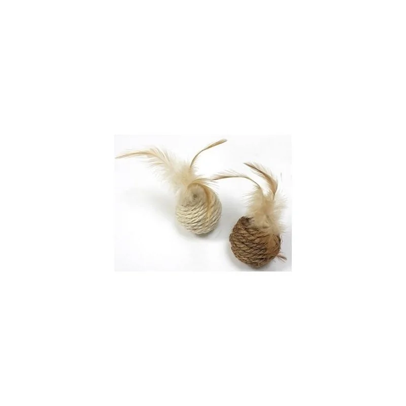 CAT ROPE BALL W/FEATHER 4,2C CROCI - 1