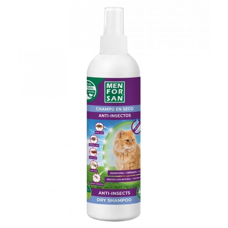 Shampoing Sec Anti-Insectes pour Chat 250ml