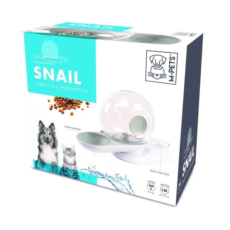 Snail Combi Distributeur Eau et Croquettes 2800ml/240g M-PETS - 1