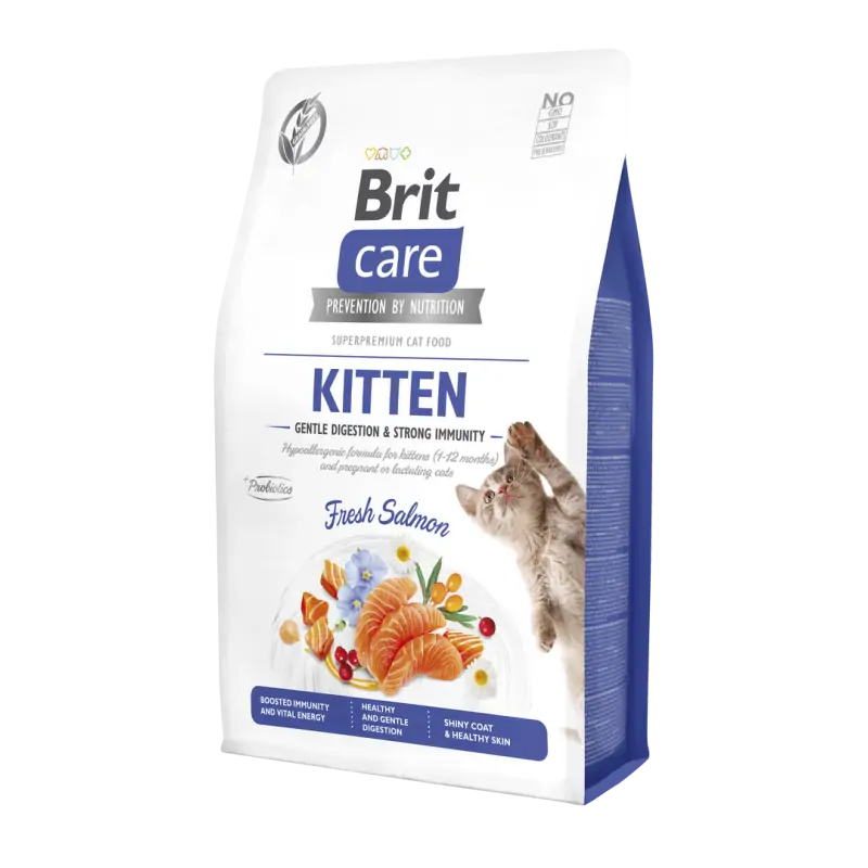 Brit Care au Saumon pour Chaton Sans Céréales, Immunité et Digestion 2 KG Brit - 1
