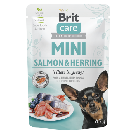 Pochon Brit Care Mini au Saumon et Hareng pour Chien Stérilisé 85g Brit - 1