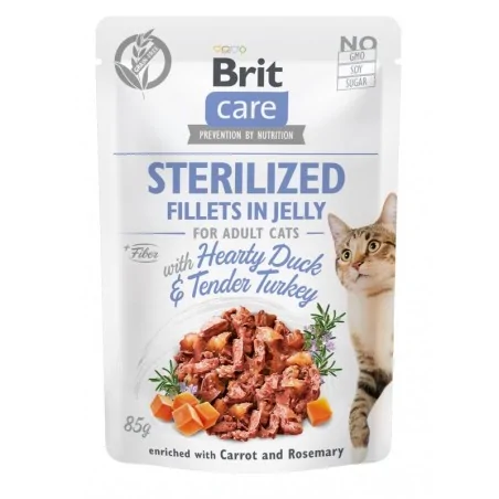 Pochon Brit care chat stérilisé canard et dinde en gelée 85G Brit - 1