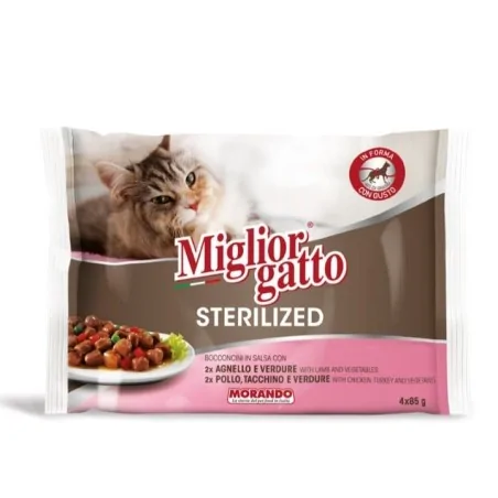 Miglior gatto Stérilisé petites bouchées en sauce 4 * 85 gr (2 Agneau , 2 Poulet) - 1
