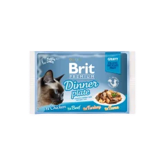 Brit Premium Cat Delicate Fillets in Gravy Dinner Plate 430 g (4x85 g)