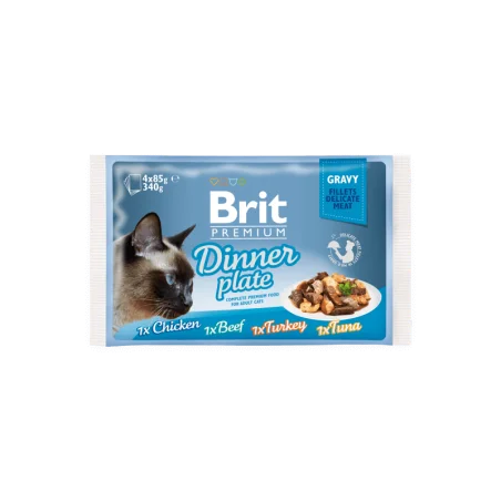Brit Premium Cat Delicate Fillets in Gravy Dinner Plate 430 g (4x85 g)