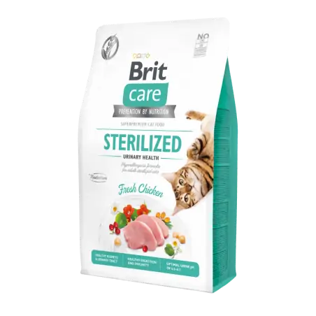 Brit Care Sterilised Urinary pour Chat Stérilisé Sans Céréales 2 KG