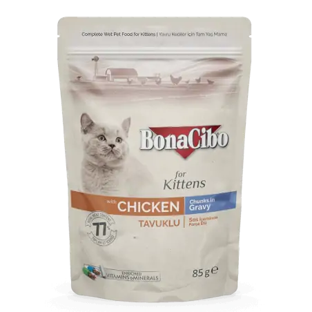 Bonacibo Kitten Chicken - Morceaux en sauce Sachet 85 g Bunacibo - 1