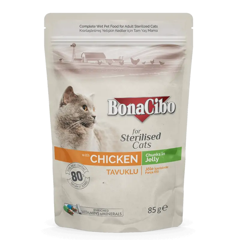 Bonacibo Chicken - Morceaux en sauce pour Chats Stérilisés 85 g Bunacibo - 1