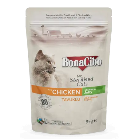 Bonacibo Chicken - Morceaux en sauce pour Chats Stérilisés 85 g Bunacibo - 1