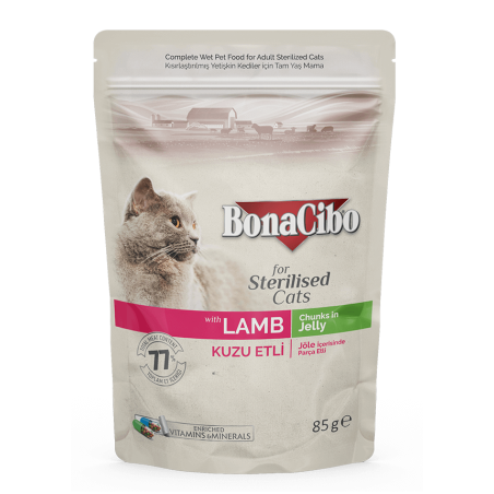 Bonacibo Agneau - Morceaux en sauce pour Chats Stérilisés 85 g