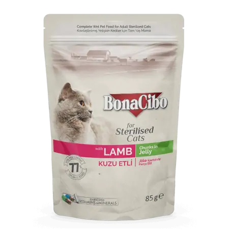 Bonacibo Agneau - Morceaux en sauce pour Chats Stérilisés 85 g Bunacibo - 1