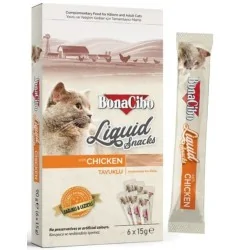 BonaCibo Snacks liquide pour chats au poulet 6x15 g Bunacibo - 1