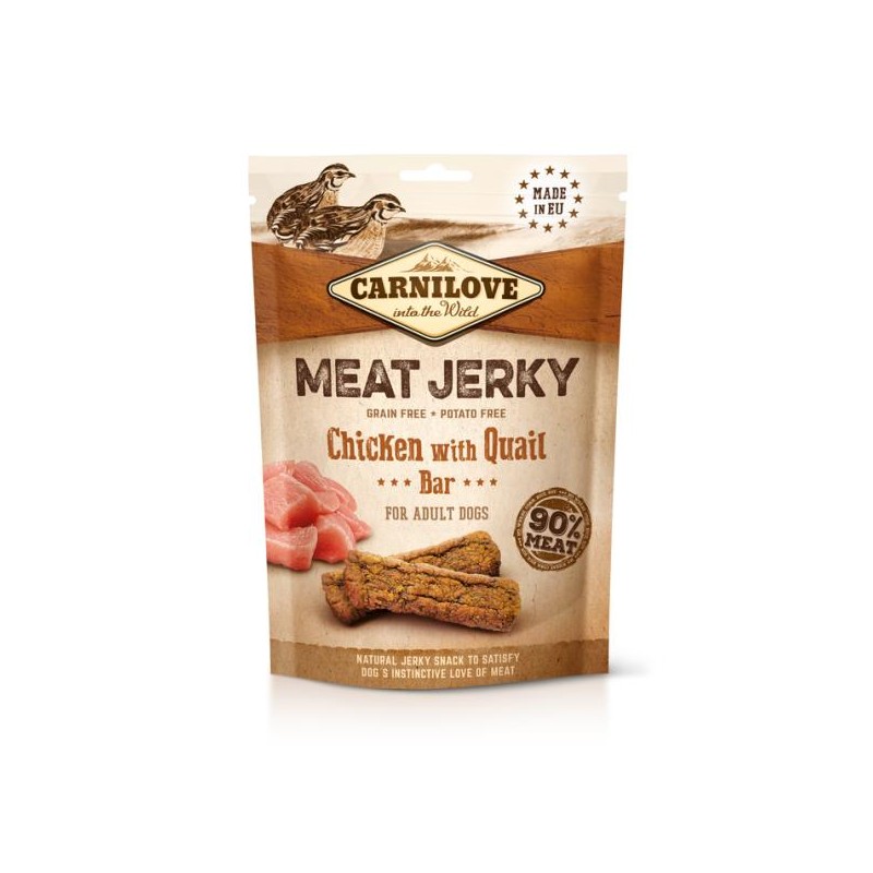 CARNILOVE JERKY CHICKEN & QUAIL BAR 100 G