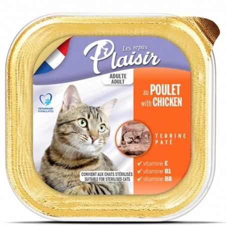 Pack 4 + 1 Barquettes Plaisir Chat Adult au Poulet 100gr