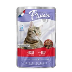 Humides Chat-Pack 4 + 1 Pochon Plaisir au Boeuf et à la dinde 100gr-Tunisie