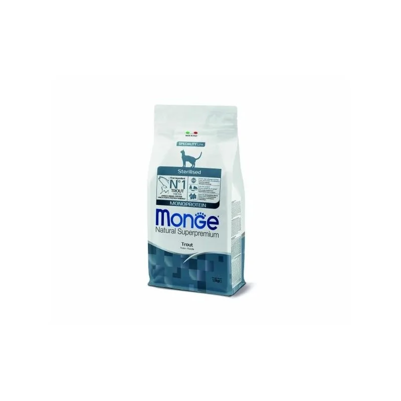 Croquettes Chat-MONGE CAT MONO Sterilised Trout 1.5 Kg-Tunisie