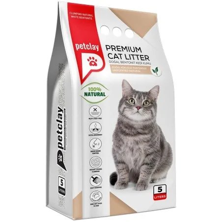 Litières Agglomérantes-Petclay Clumping Cat Litter - Naturelle 5L-Tunisie