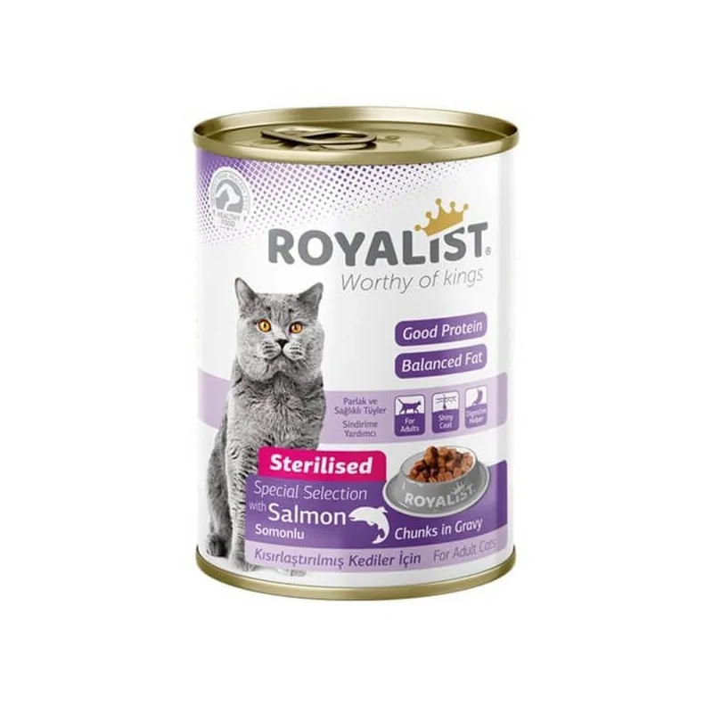 Humides Chat-Royalist Pâté pour chats stérilisés au saumon en sauce – 400g-Tunisie