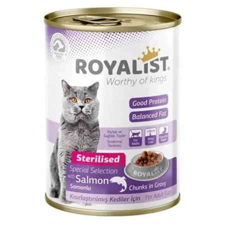 Humides Chat-Royalist Pâté pour chats stérilisés au saumon en sauce – 400g-Tunisie