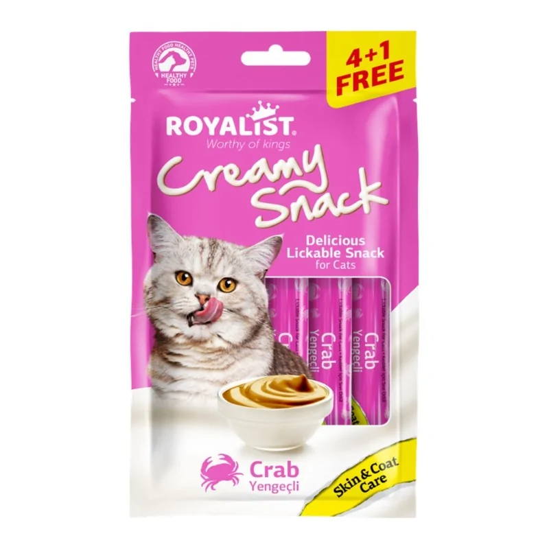 Friandises Chat-Royalist Friandises crémeuses pour chats – Saveur crabe – 5 x 15g-Tunisie