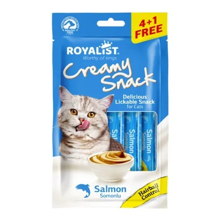 Friandises Chat-Royalist Friandises crémeuses pour chats – Saveur Saumon Hairball control – 5 x 15g-Tunisie