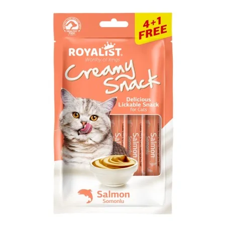 Friandises Chat-Royalist Friandises crémeuses pour chats – Saveur saumon – 5 x 15g-Tunisie