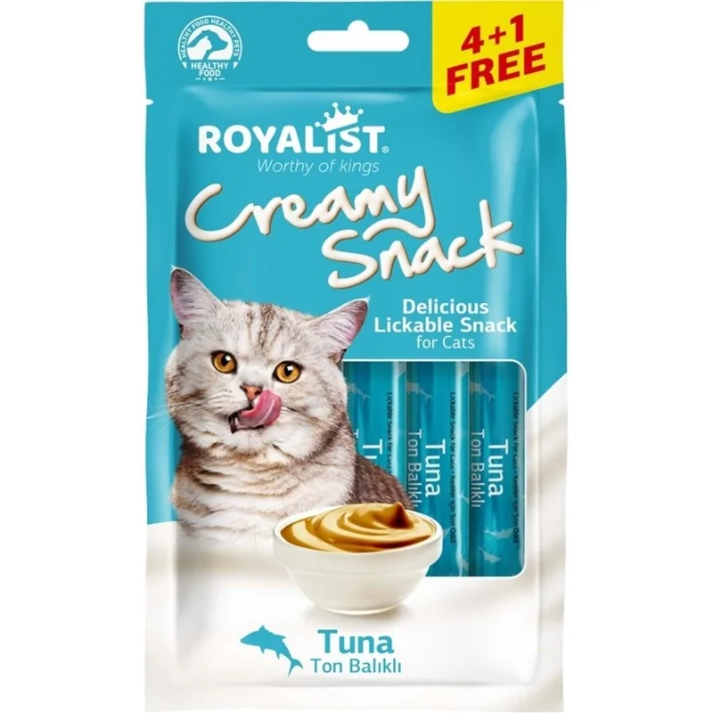 Friandises Chat-Royalist Friandises crémeuses pour chats – Saveur thon – 5 x 15g-Tunisie