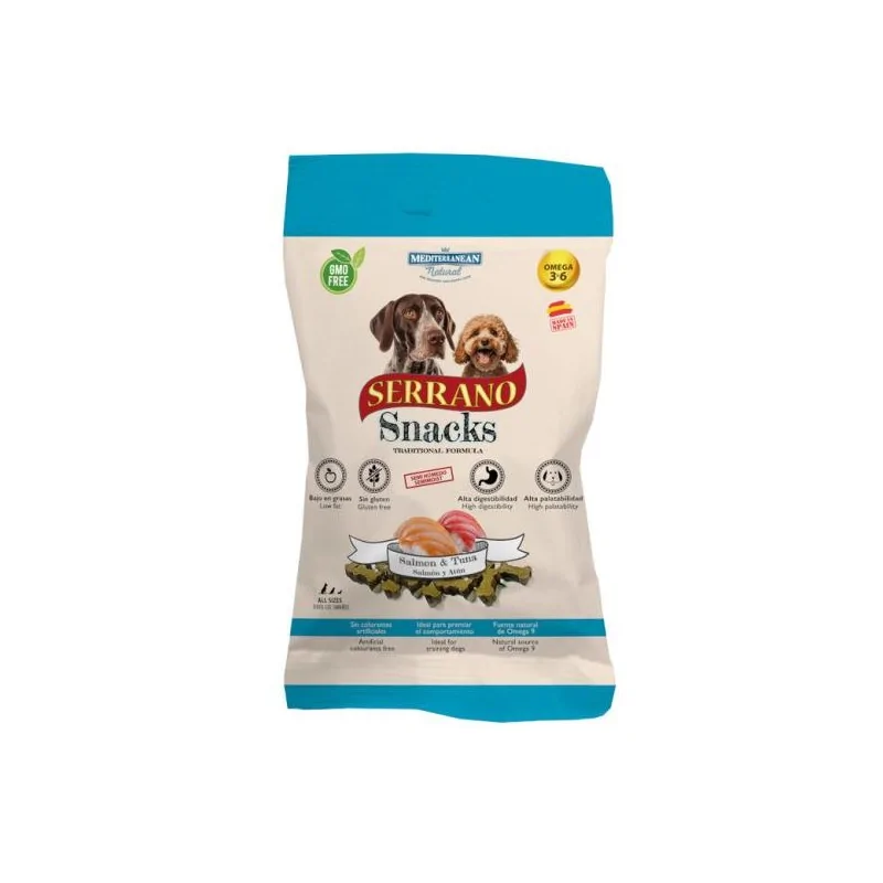 Friandises Chien-Serrano Snacks pour chiens – Saveur Saumon et Thon, 100g-Tunisie