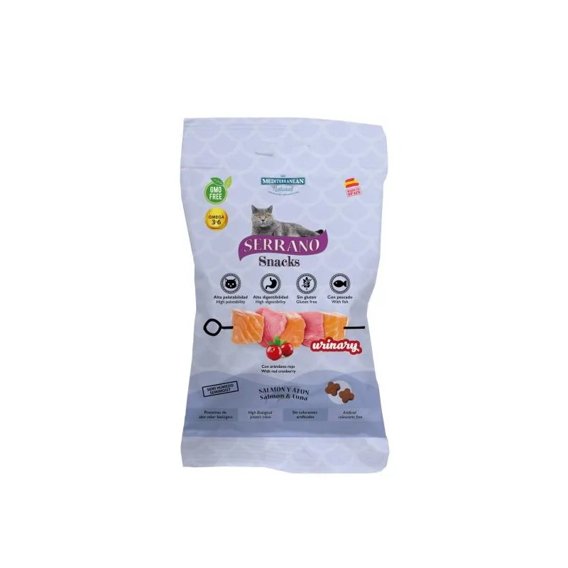 Friandises Chat-Serrano Snacks pour chats – Soin Urinaire au Saumon, 50g-Tunisie