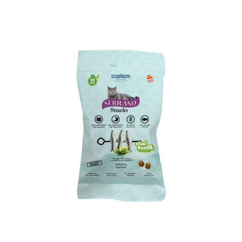 Friandises Chat-Serrano Snacks pour chats – Santé Buccale à la Sardine, 50g-Tunisie