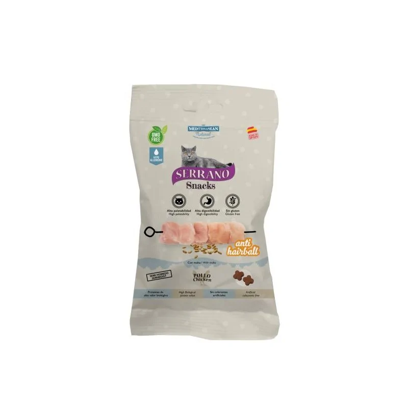 Friandises Chat-Serrano Snacks pour chats – Mini Bouchées au Poulet, 50g-Tunisie