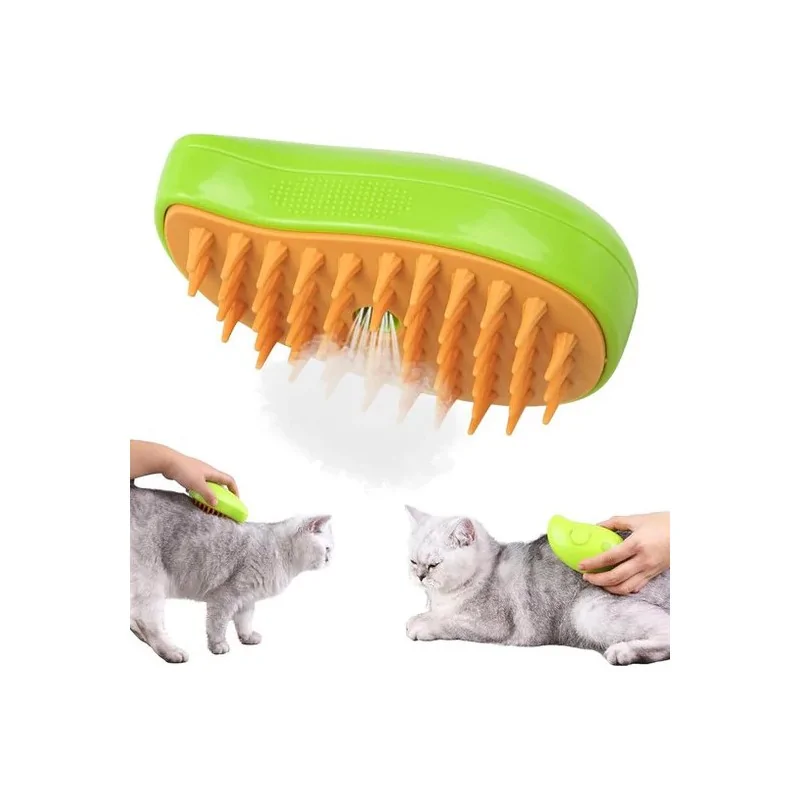 Brosse pour chat-Brosse Vapeur 3-en-1 pour Chats – Massage, Démêlage et Toilettage-Tunisie