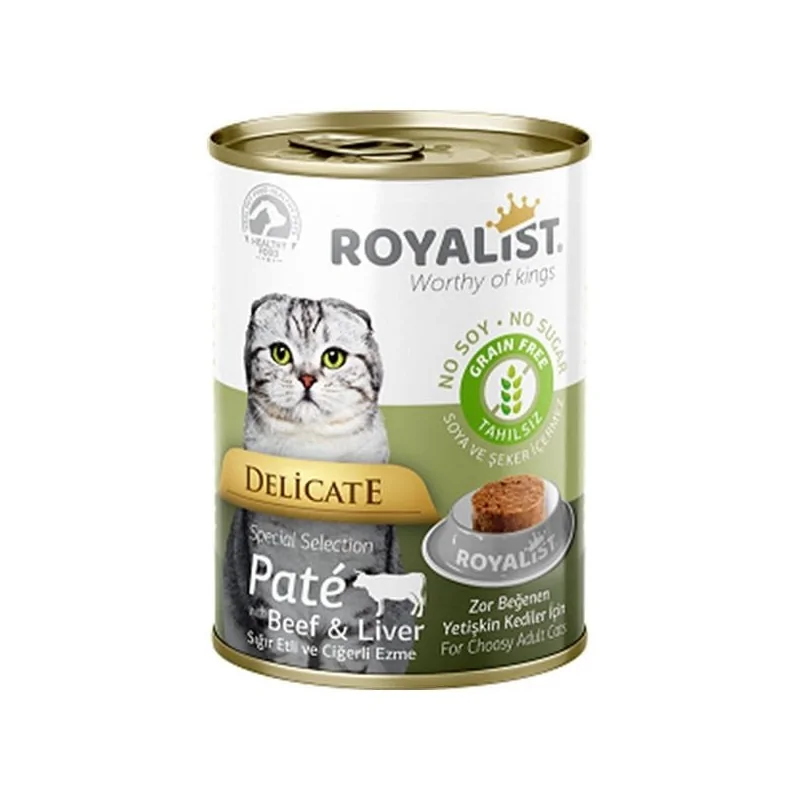 Humides Chat-Pâté Délicat pour Chats Difficiles – Bœuf et Foie – Royalist – 400 g-Tunisie