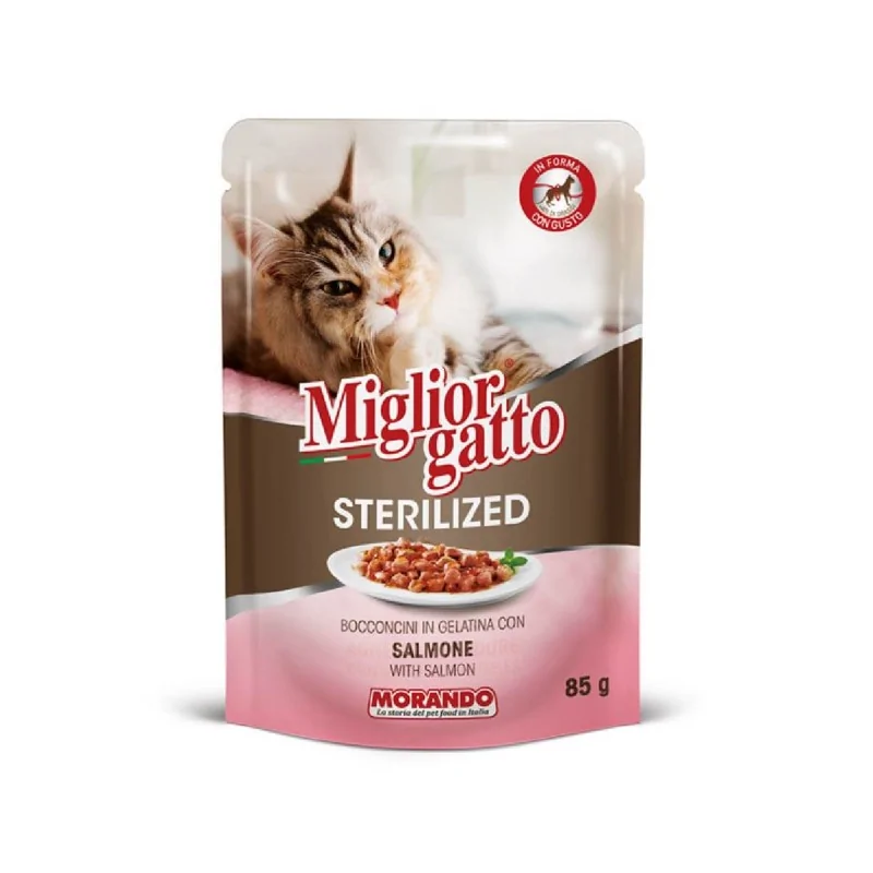 Humides Chat-Miglior Gatto Sterilised - Saumon en Gelée - 85 g-Tunisie