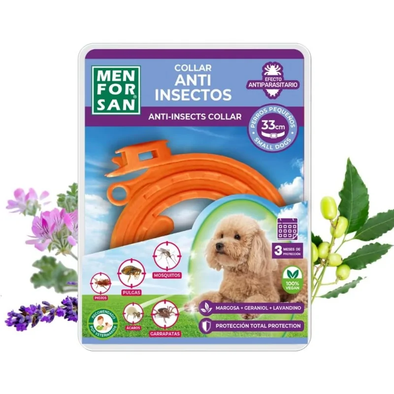 Collier & pipettes Anti Puce Chien-Collier Répulsif Antiparasitaire pour Petits Chiens (33 cm)-Tunisie