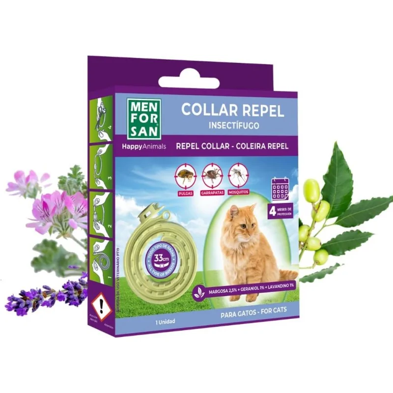 Collier & pipettes Anti Puce Chat-Collier Anti-Insectes pour Chats (33 cm)-Tunisie