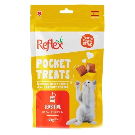 Friandises Chat-Reflex Friandises Fourrées pour Chats Adultes Sensibles - 60g-Tunisie