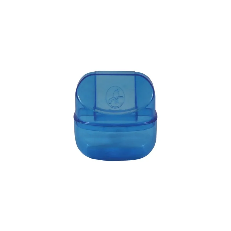 Accessoires Oiseaux-Mangeoire-Abreuvoir en Plastique Bleu pour Petits Oiseaux – Avec Couvercle-Tunisie