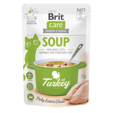 Humides Chat-Brit Care Cat Soupe à la Dinde 75g-Tunisie