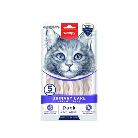 Friandises Chat-Wanpy Crème Functionnal - Urinary au Canard et Poulet (5*14g)-Tunisie